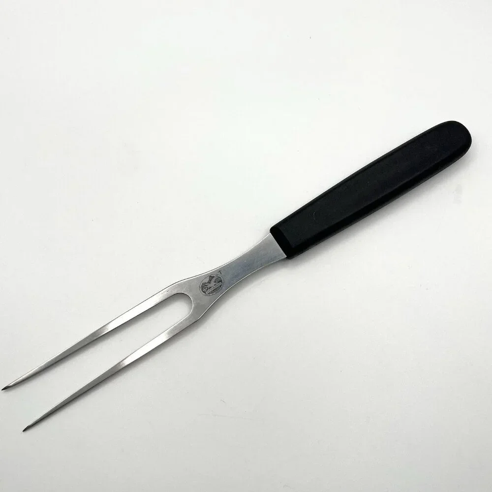 VTG Victorinox Swiss Stainless Steel Carving Fork Black Plastic Handle 10.5” MCM